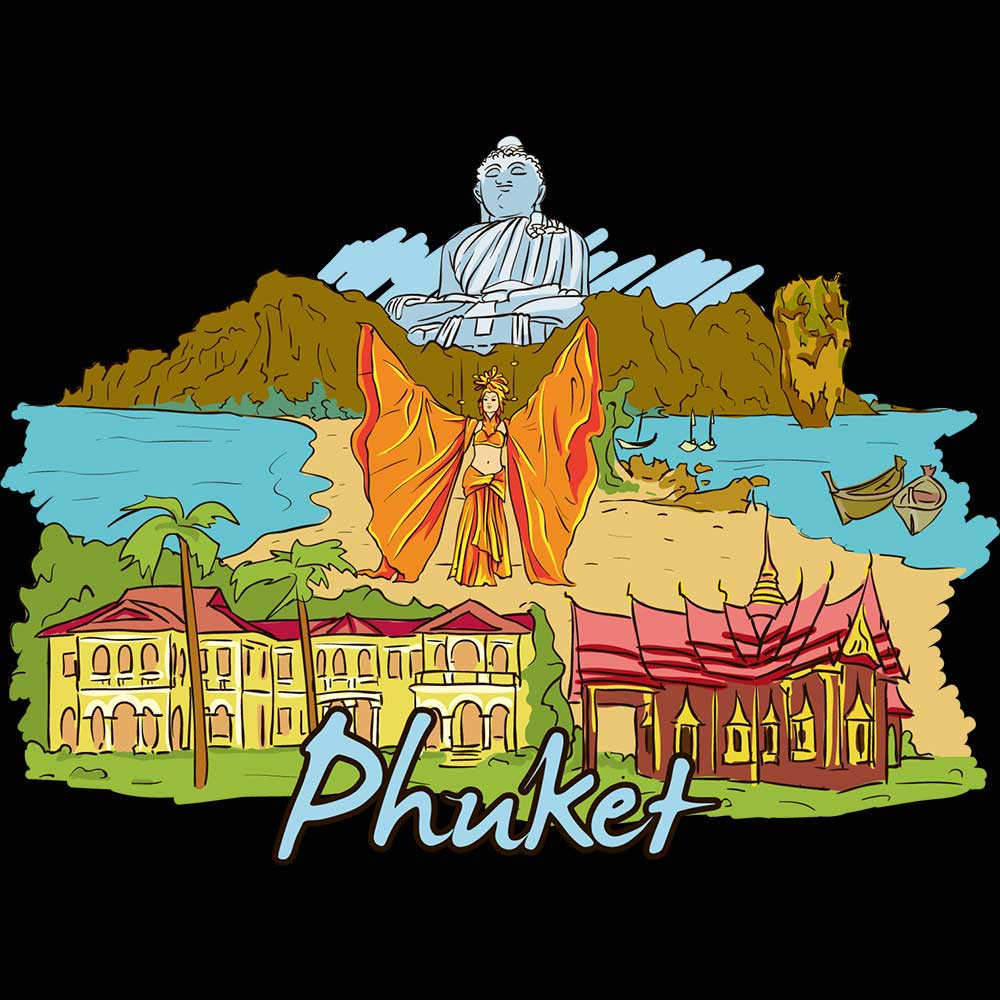 Phuket Thailand Country Flag Destination - Mens 123t Funny T-Shirt Tshirts