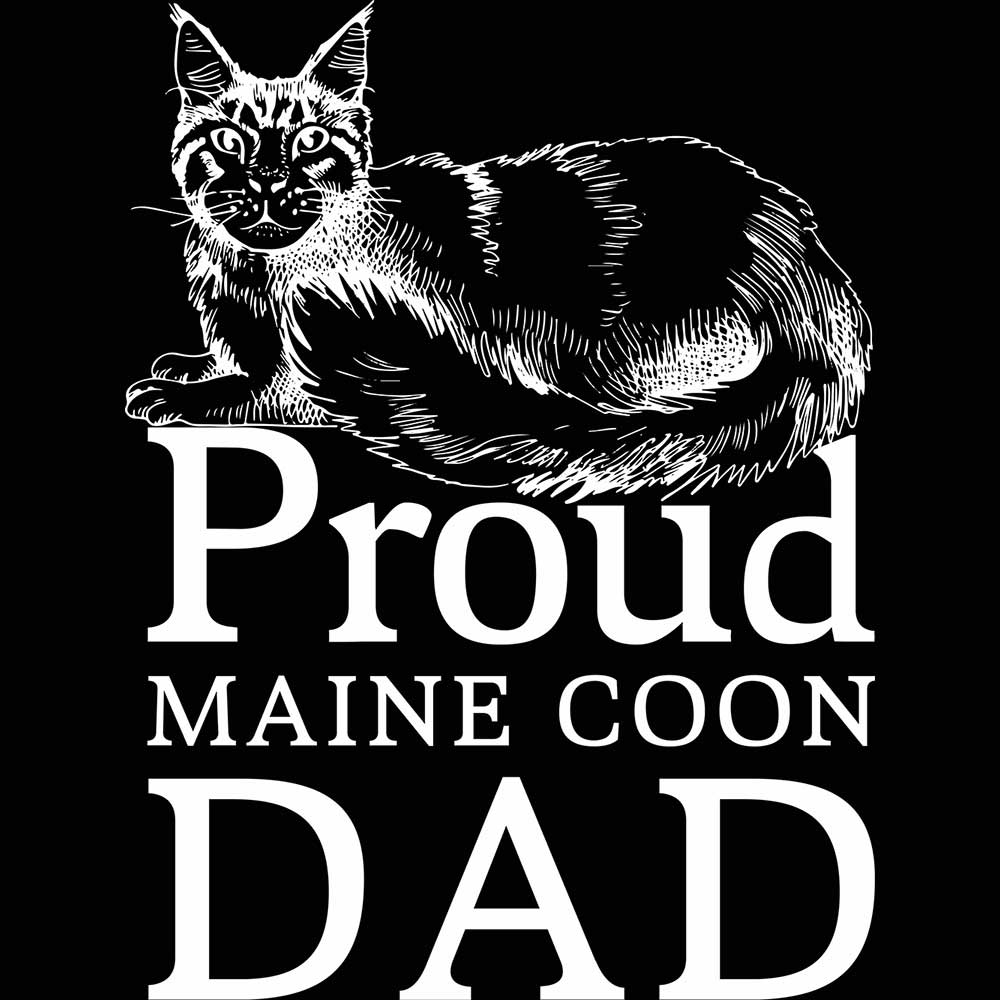 Proud Maine Coon Cat Dad Cats - Mens 123t Funny T-Shirt Tshirts