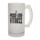 Pb Peace Love Fitness - Funny Beer Stein