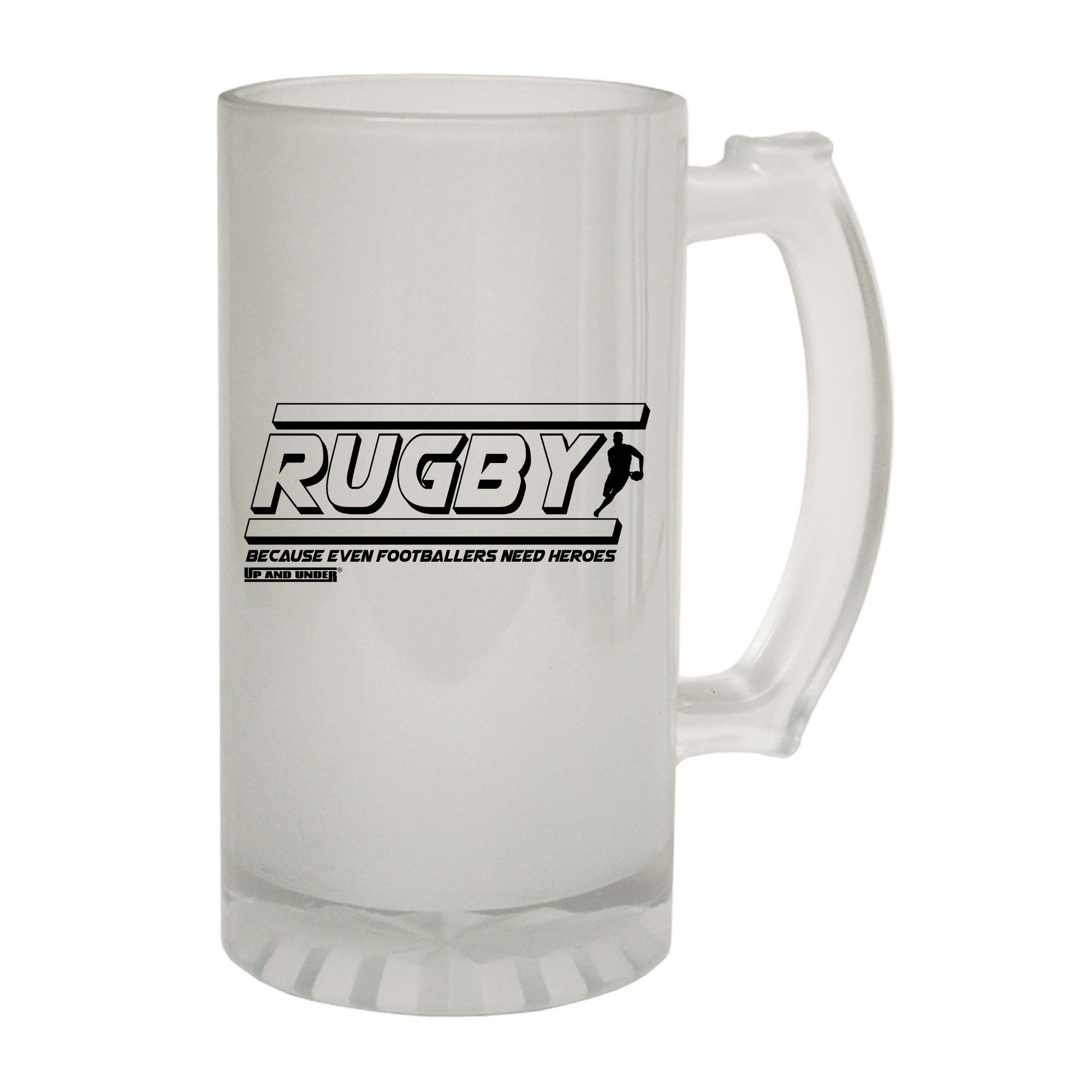 Uau Rugby Because Even Footballers Need Heroes - Funny Beer Stein