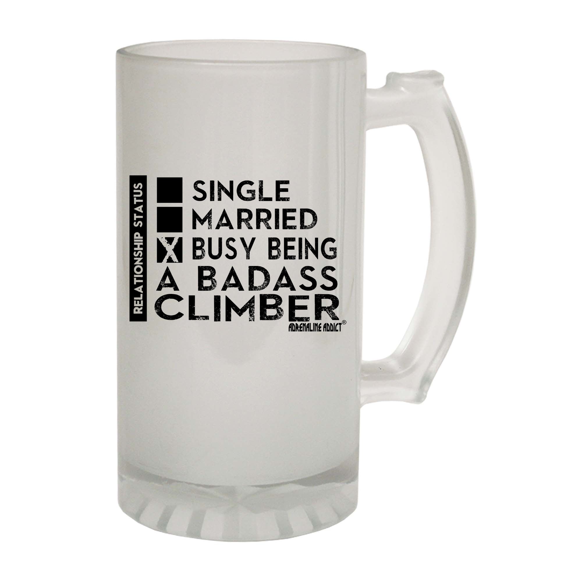 Aa Relationship Status Badass Climber - Funny Beer Stein