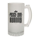 Pb Peace Love Running - Funny Beer Stein