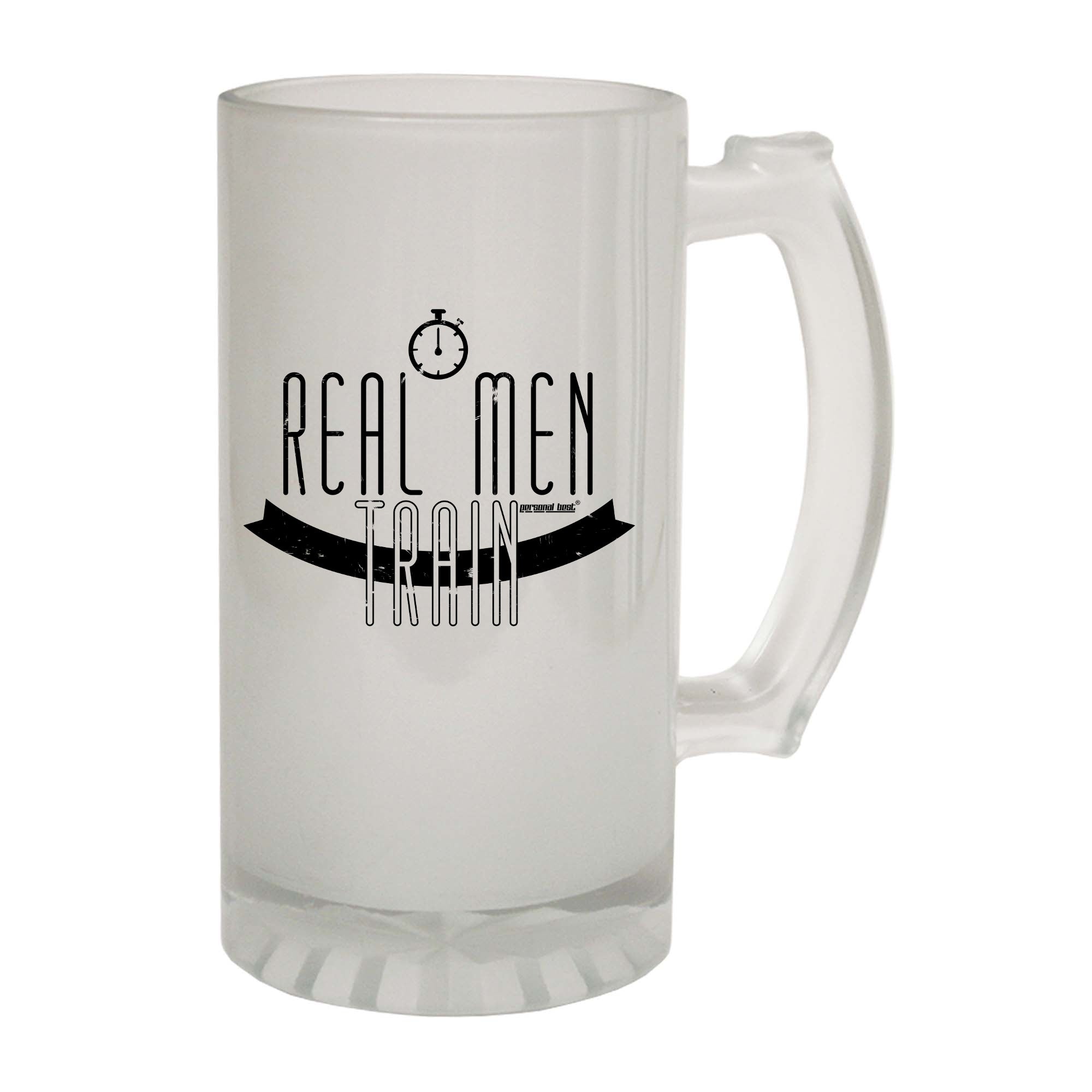 Pb Real Men Train - Funny Beer Stein