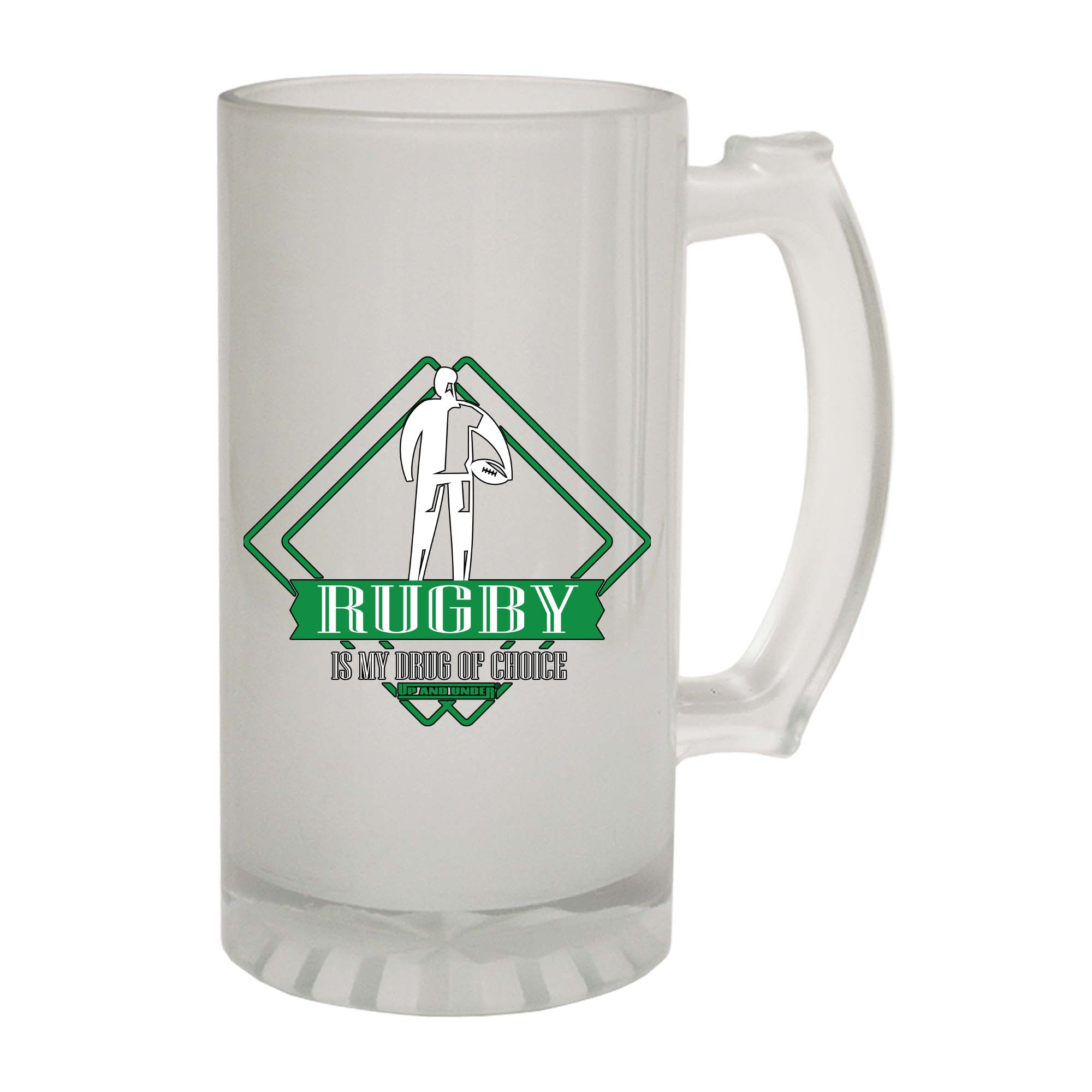 Uau Rugby Drug Of Choice - Funny Beer Stein