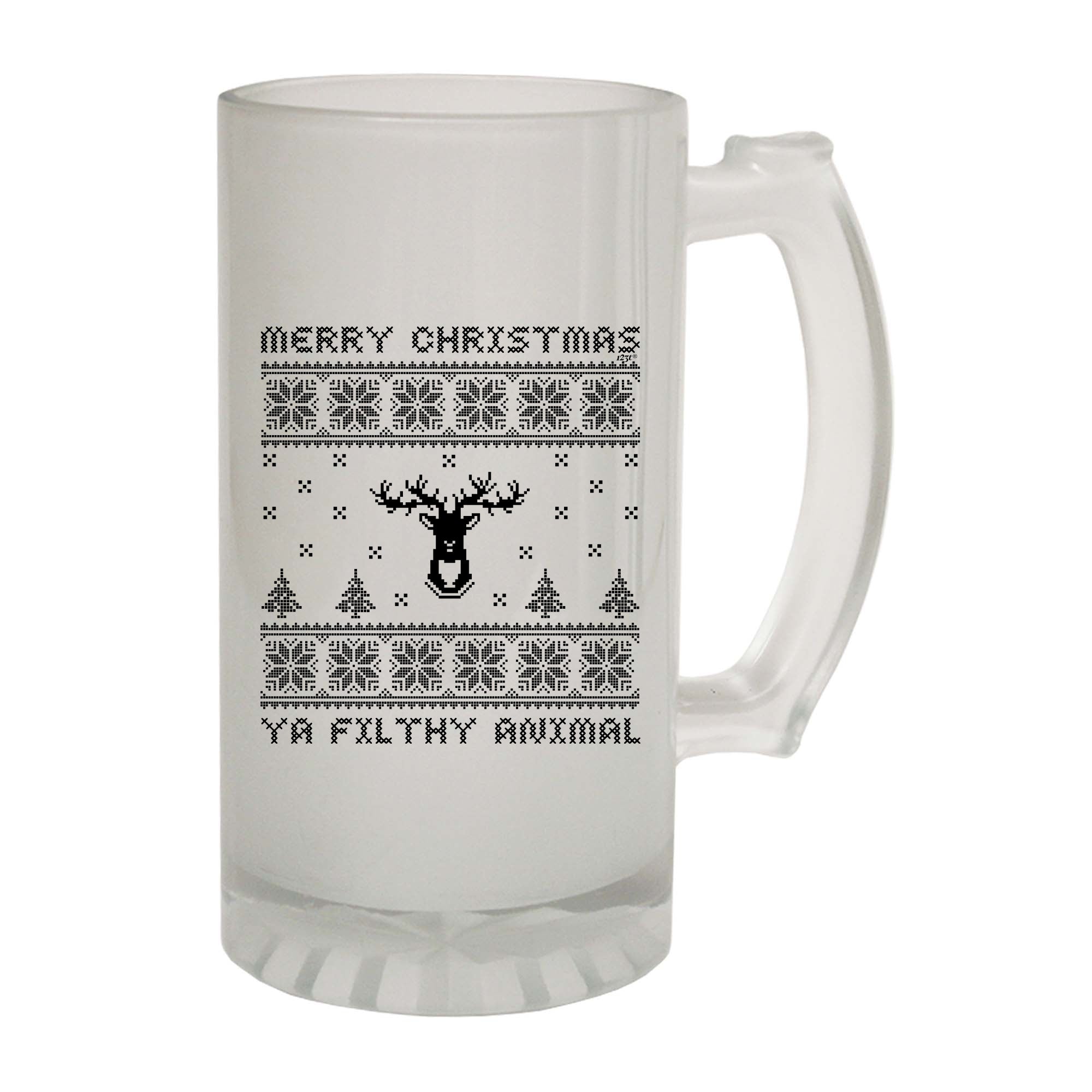 Merry Christmas Ya Filty Animal Jumper - Funny Beer Stein