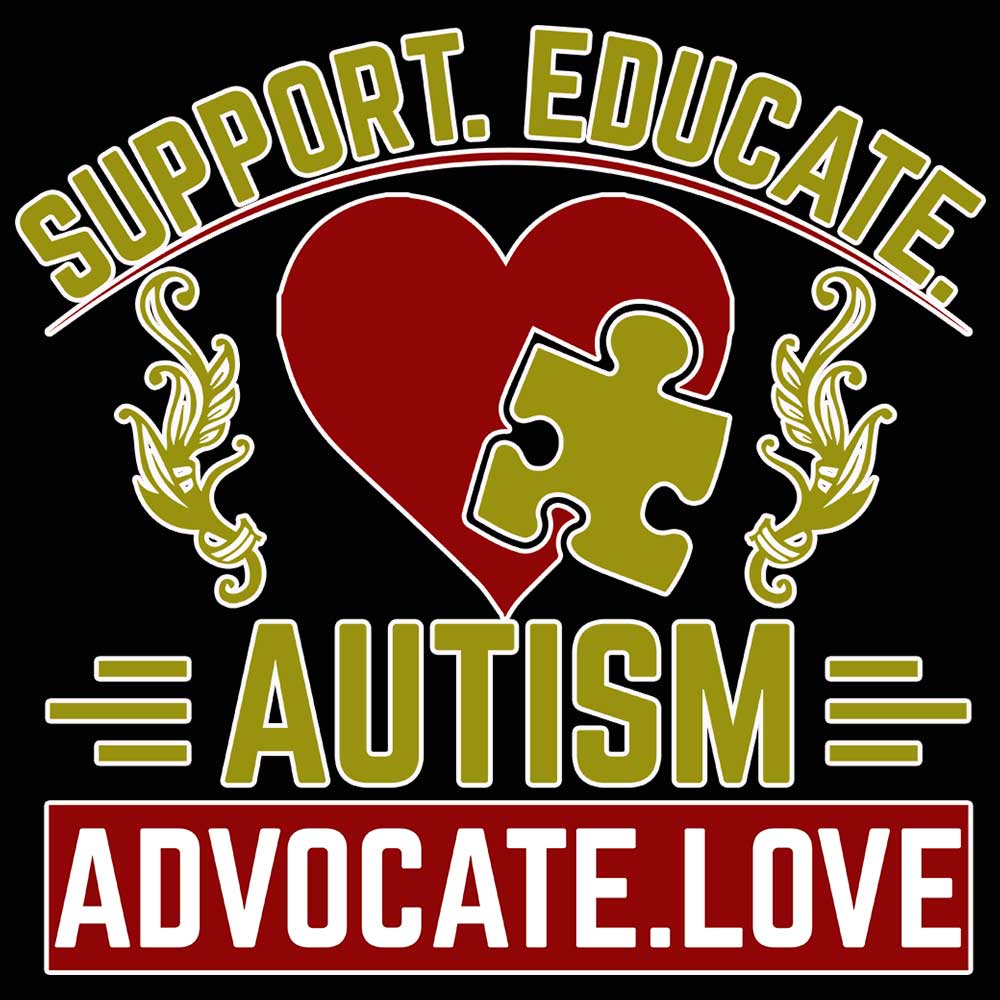 Support Educate Autism Advocate Love - Mens 123t Funny T-Shirt Tshirts