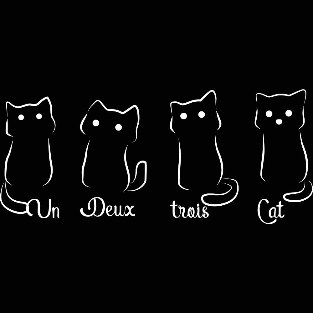 Un Deux Trois Cat - Mens 123t Funny T-Shirt Tshirts